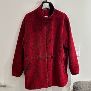 Vintage 90s Fall Leaves 🍁 Autumn‎ Fleece Coat Large